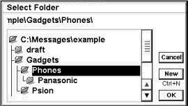 Folder selector after pressing p